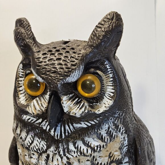 Vtg Owl Decoy Scarecrow Blow Mold Dalen Outdoor Garden Decor 16in USA Made 1990 - Picture 3 of 12